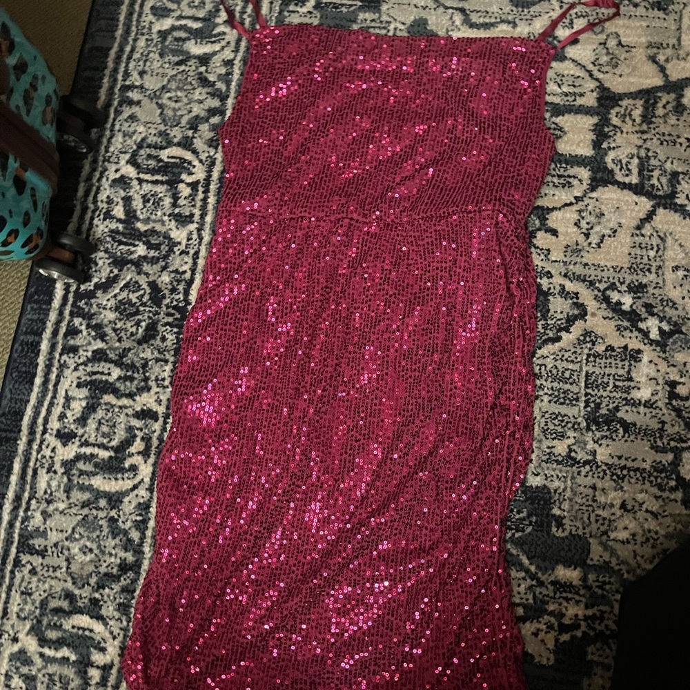 Wild Fable Pink Sequin Spaghetti Strap Dress